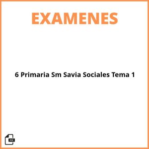 Examenes 6 Primaria Sm Savia Sociales Tema 1