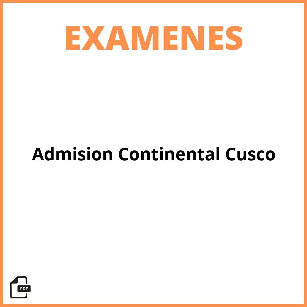 Examen De Admision Continental Cusco