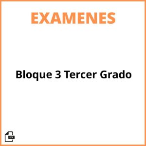 Examen Bloque 3 Tercer Grado