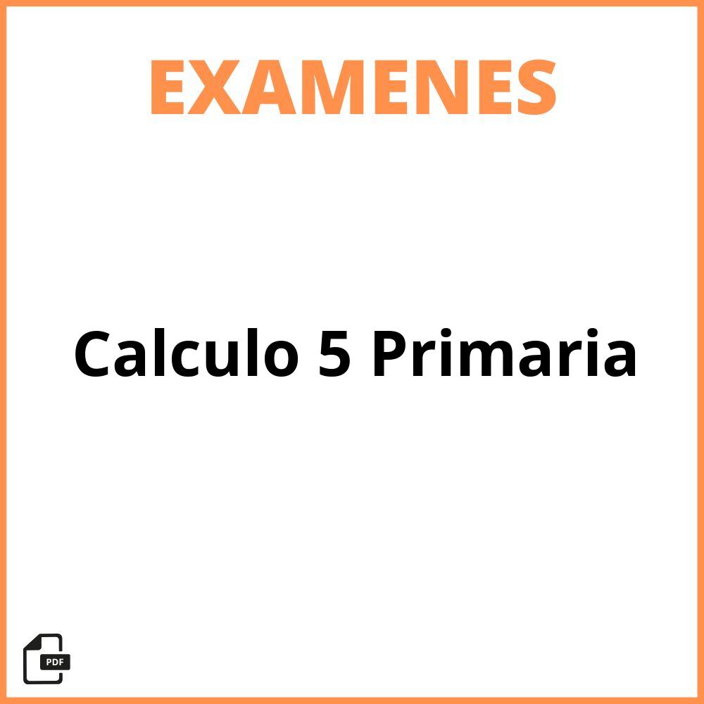 Examen Calculo 5 Primaria