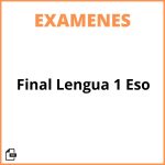 Examen Final Lengua 1 Eso Pdf