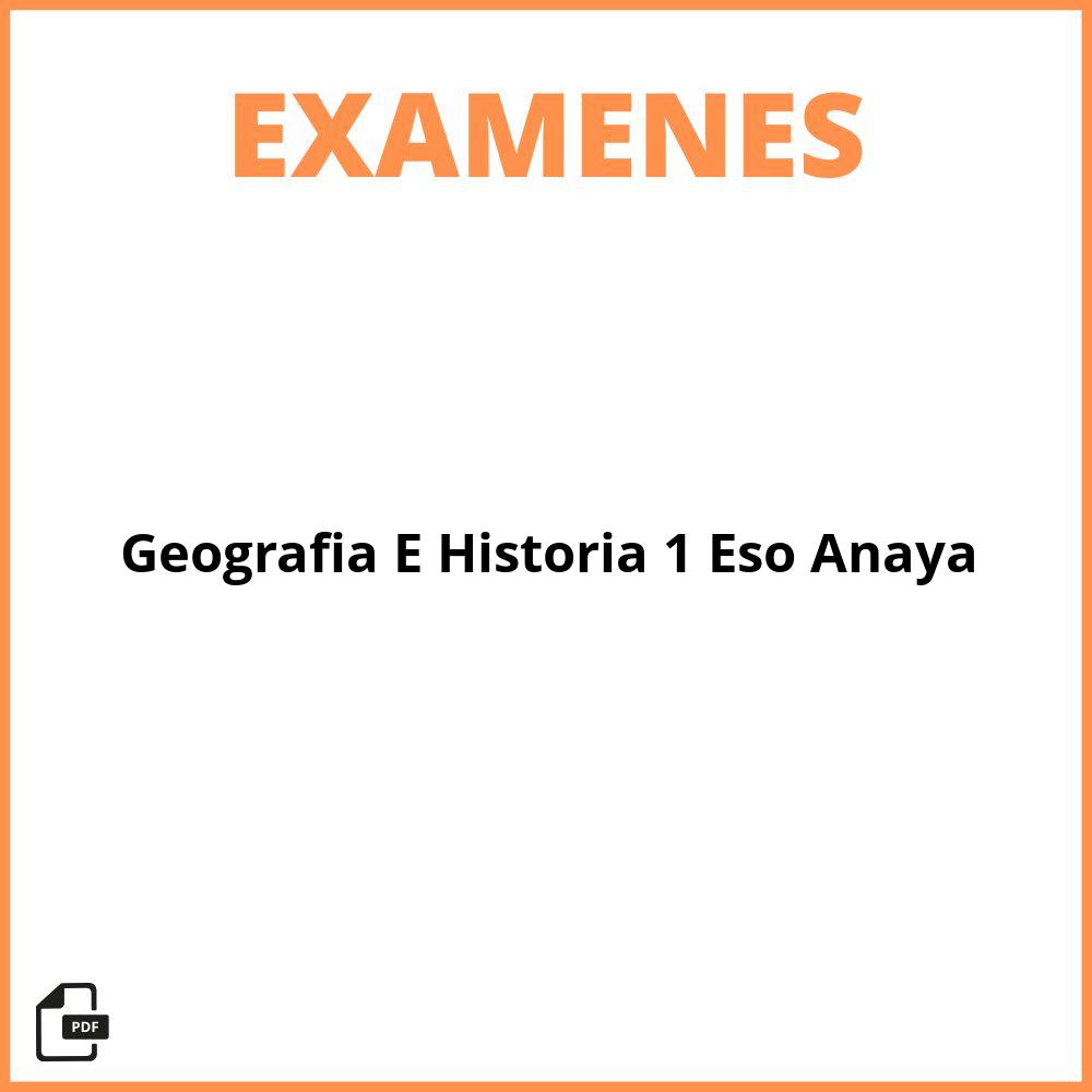 Examen Geografía E Historia 1 Eso Anaya