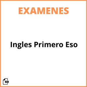 Examen Ingles Primero Eso