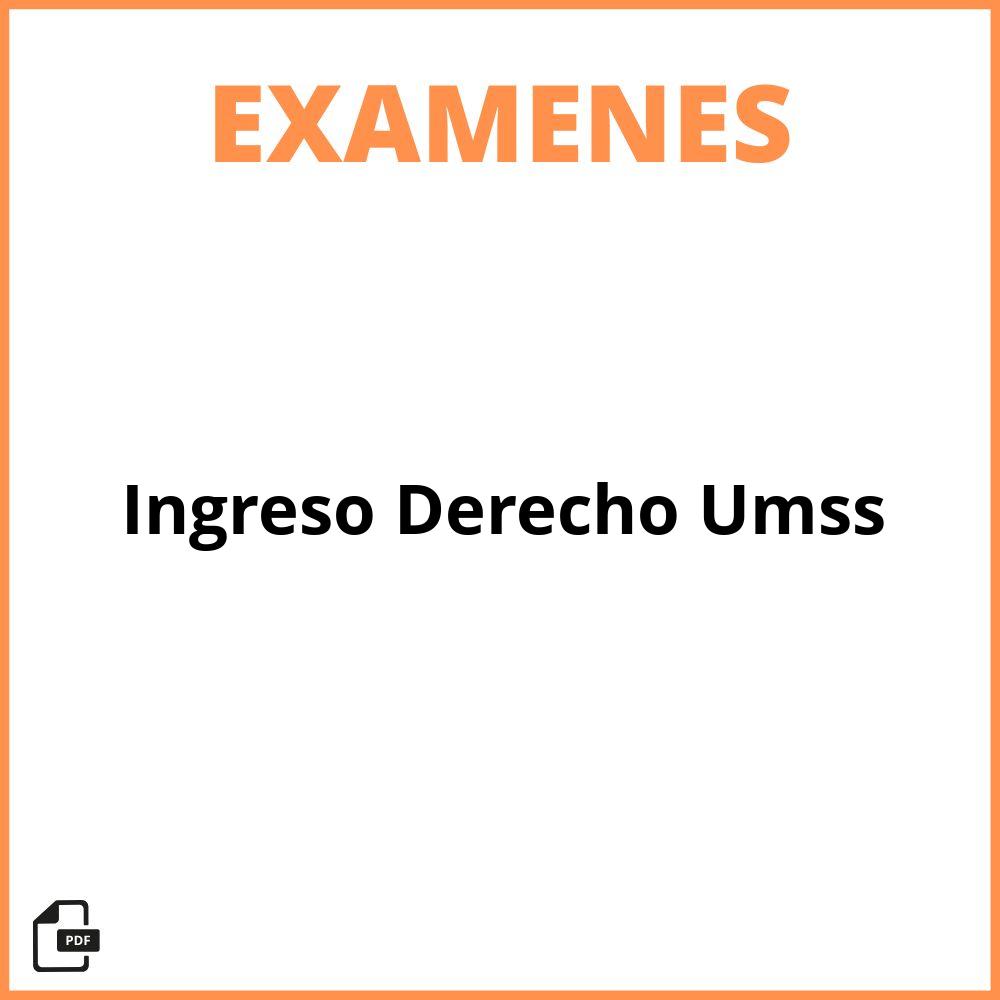 Examen De Ingreso Derecho Umss