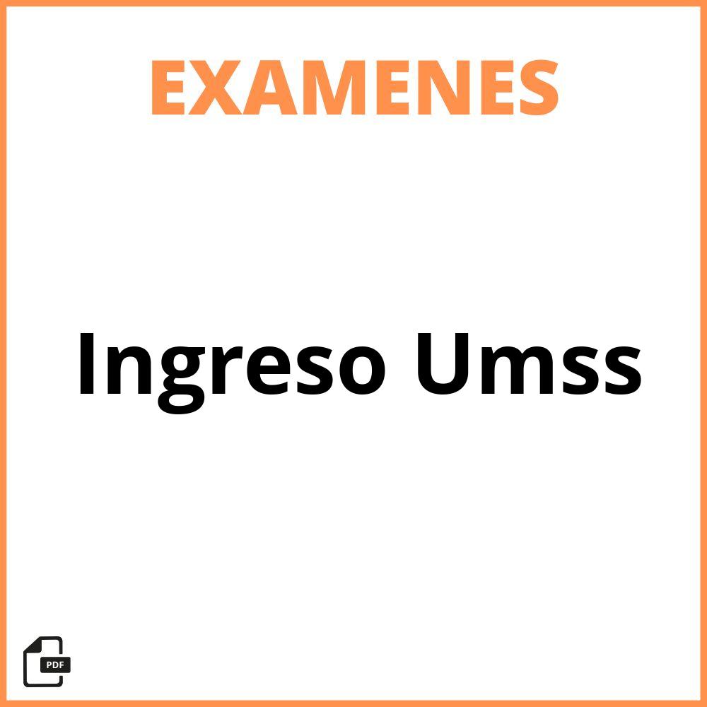 Examen De Ingreso Umss