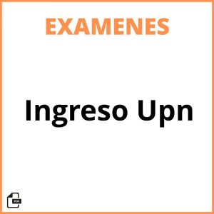 Examen De Ingreso Upn