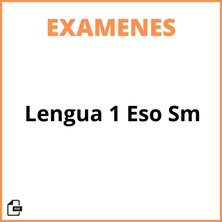 Examen De Lengua 1 Eso 2024