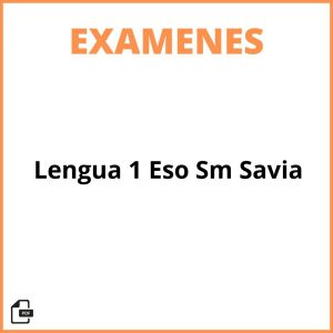 Evaluación Lengua 1 Eso Sm Savia