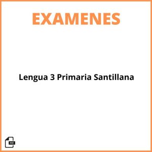 Evaluacion Lengua 3 Primaria Santillana
