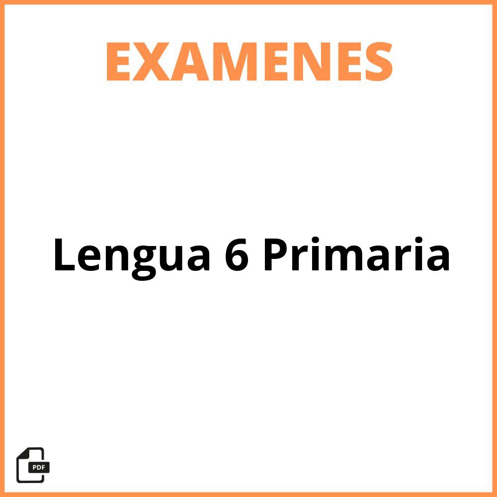 Examen De Lengua 6 Primaria