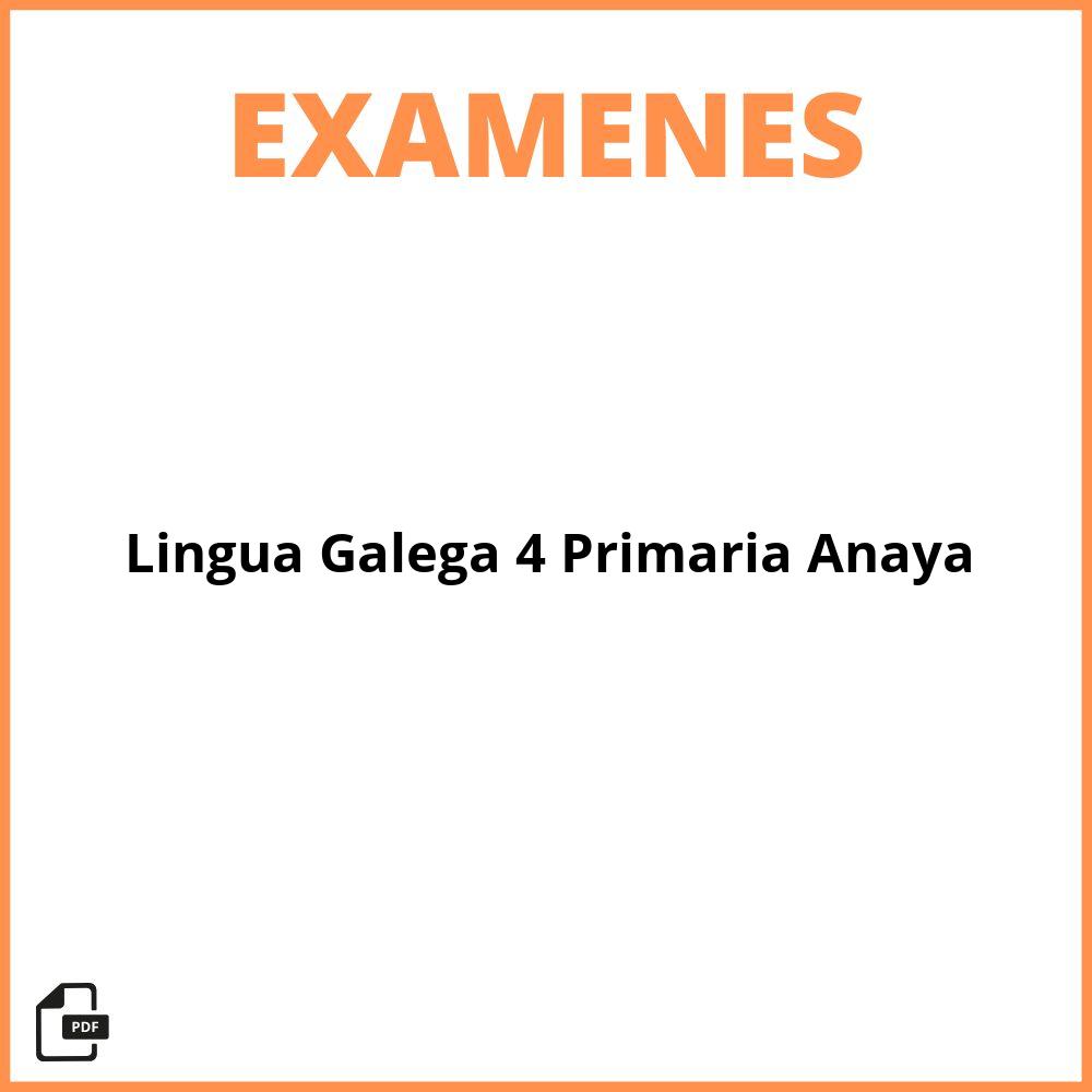 Examenes Lingua Galega 4 Primaria Anaya