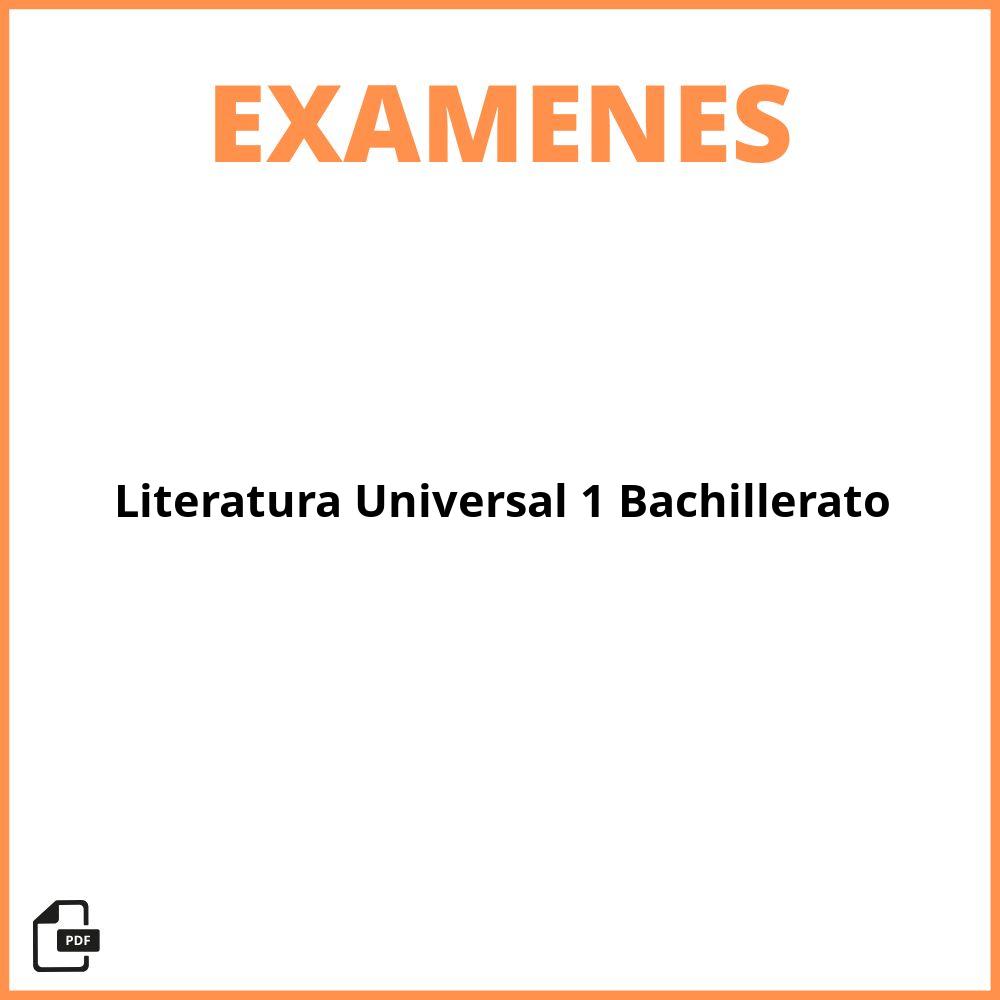 Examen Literatura Universal 1 Bachillerato
