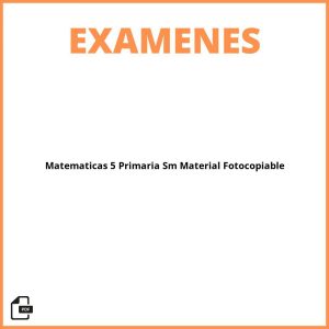 Evaluacion Matematicas 5 Primaria Sm Material Fotocopiable