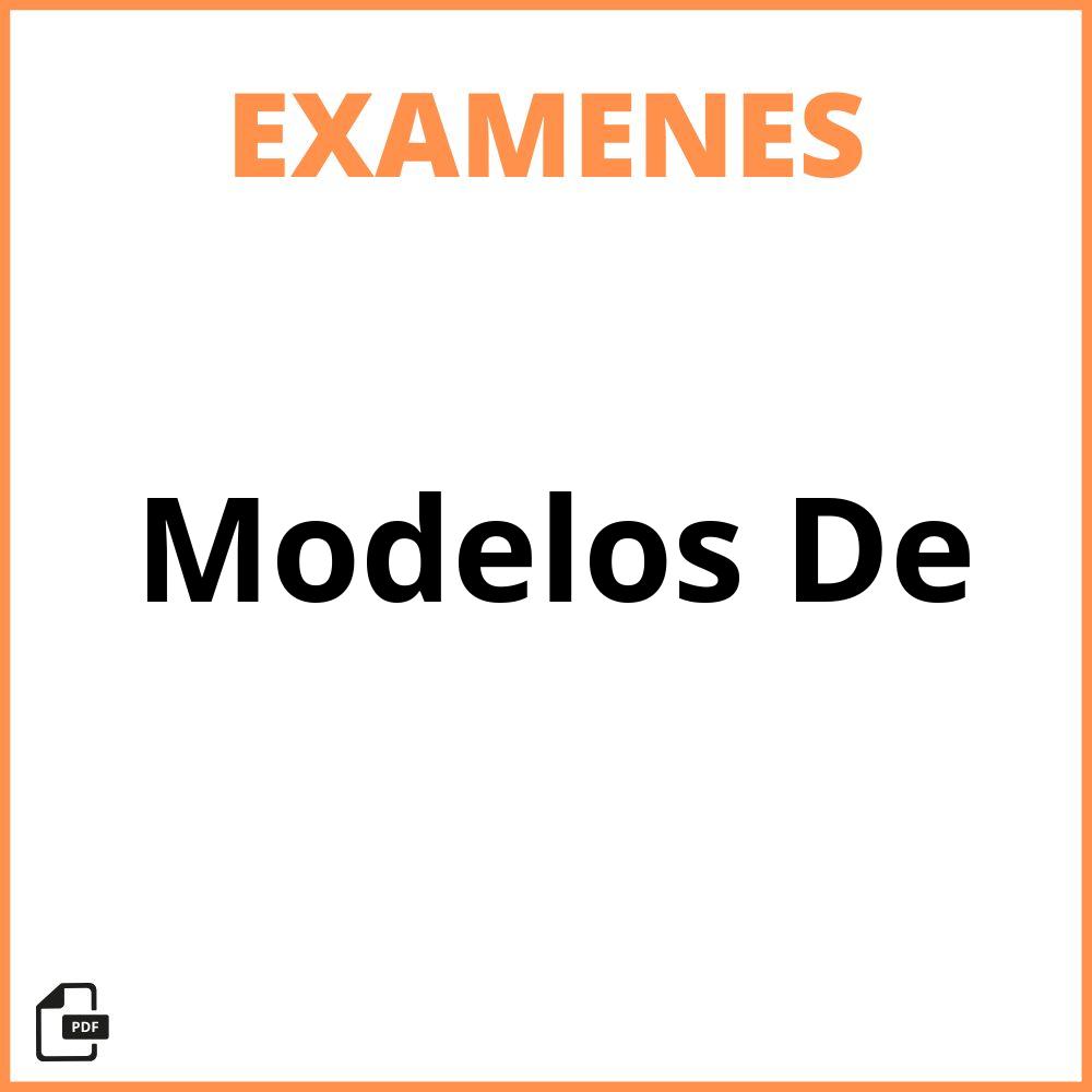 Modelos De Examenes