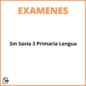 Sm Savia Evaluaciones 3 Primaria Lengua