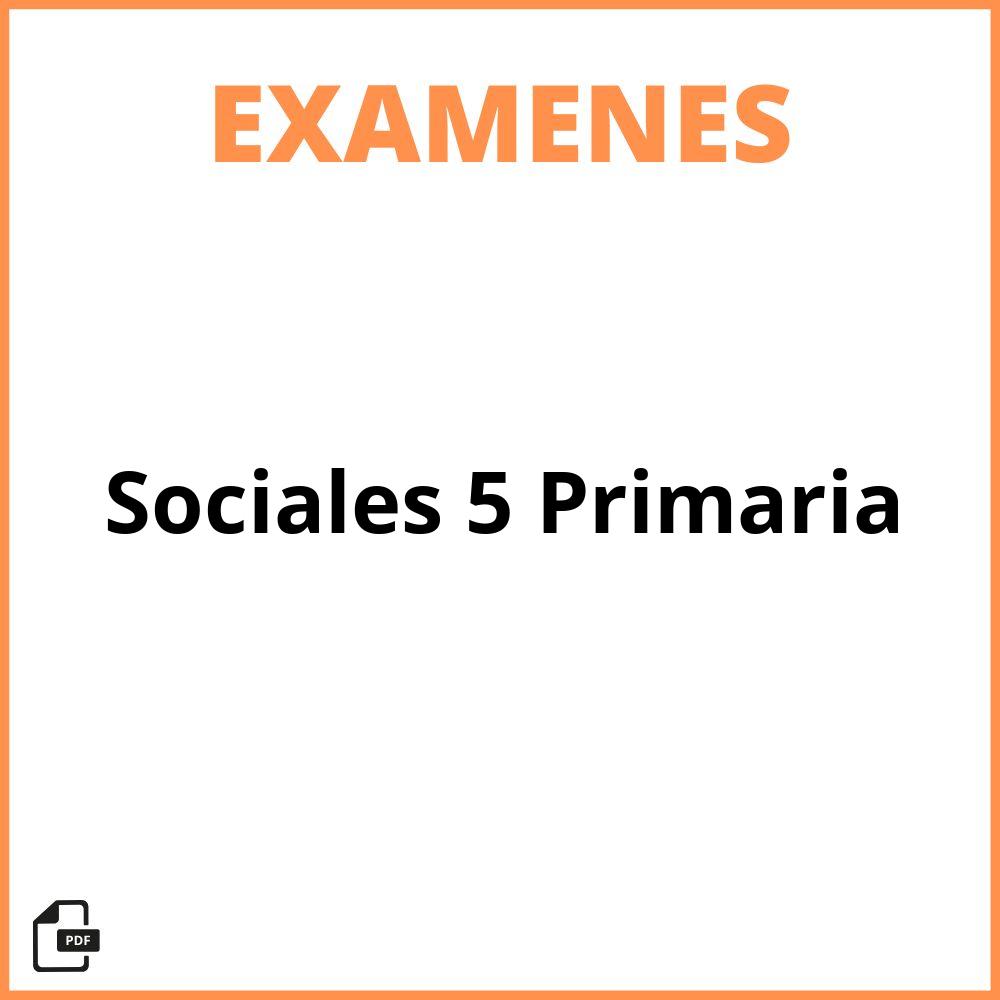Examen De Sociales 5 Primaria