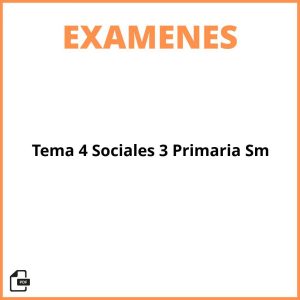Examen Tema 4 Sociales 3 Primaria Sm